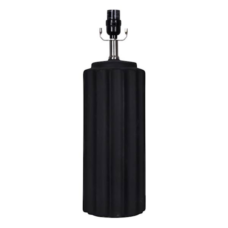Matte Black Scalloped Medium Table Lamp Base, 19.8″
