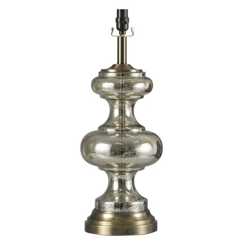 Mercury Glass Double Gourd Large Table Lamp Base, 23″