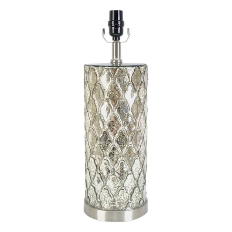 Mercury Glass Quatrefoil Medium Table Lamp Base, 19″