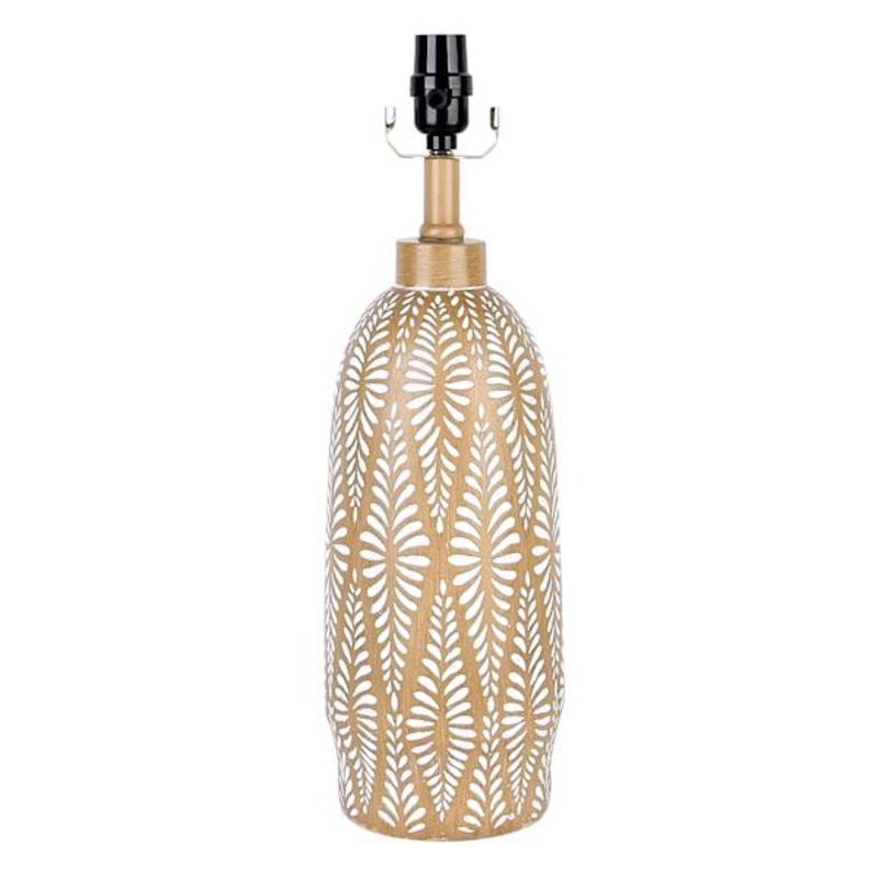 Natural Wood with White Design Medium Table Lamp Base, 19″