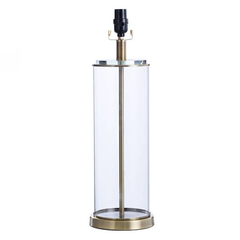 Providence Clear Glass Pillar Medium Table Lamp Base, 21″