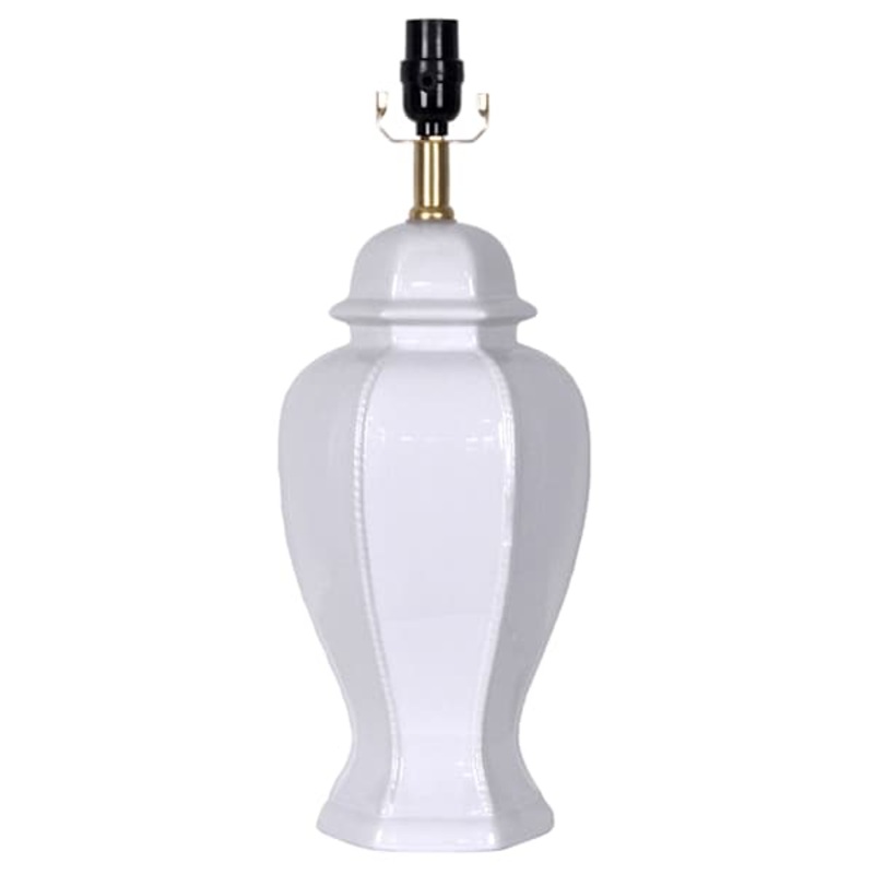 Providence White Ceramic Rope Embossed Medium Table Lamp, 20″