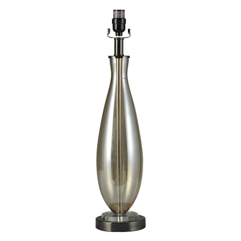 Smoke Glass Large Table Lamp Base, 24″