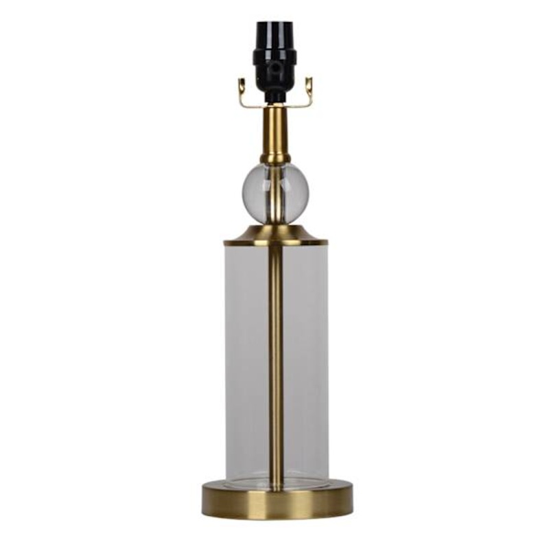 Stacked Glass with Brass Medium Lamp Base, 17″