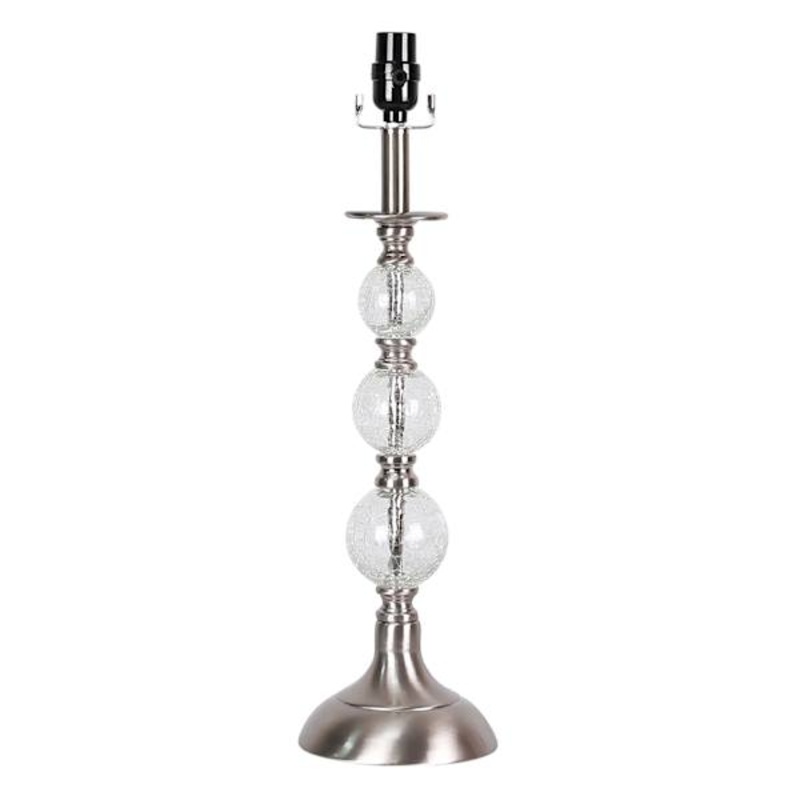 Steel Crackle Glass Ball Medium Table Lamp Base, 22″