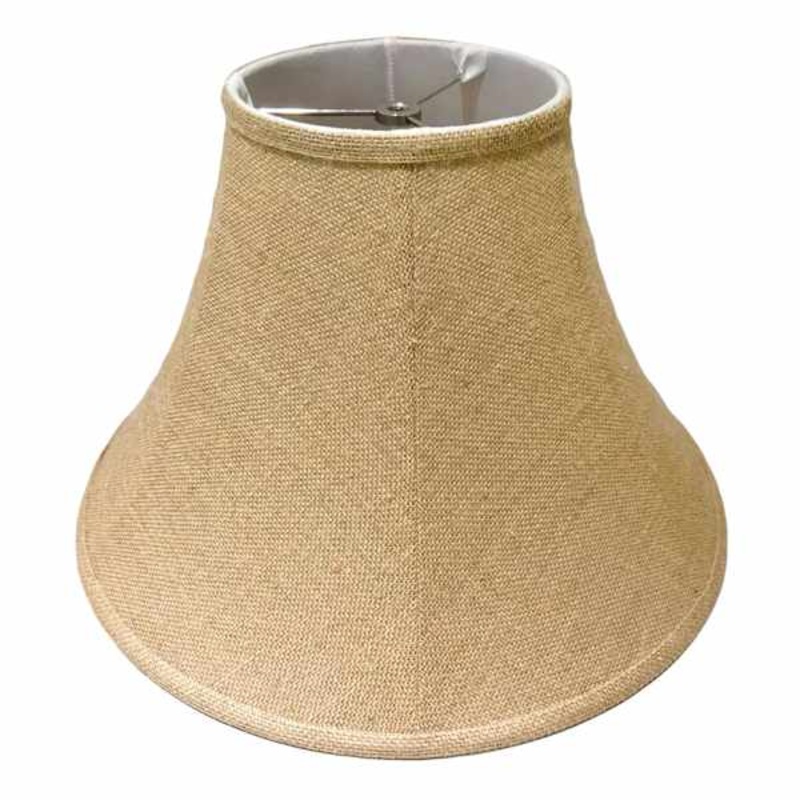 Tan Burlap Bell Large Table Lamp Shade, 7x17x12