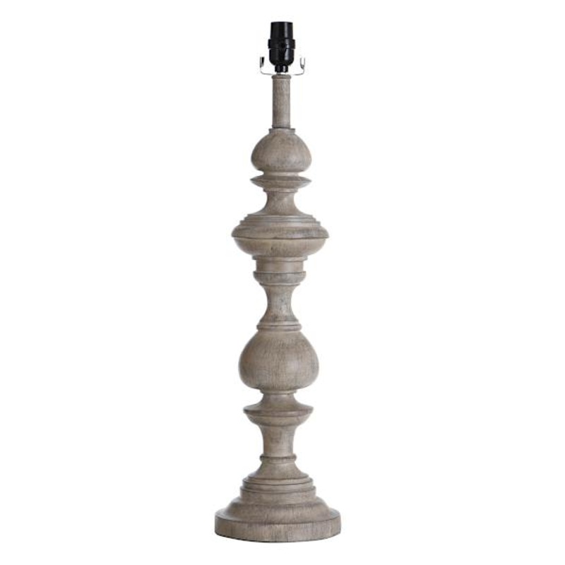Tan Turned Leg Large Table Lamp Base, 28″