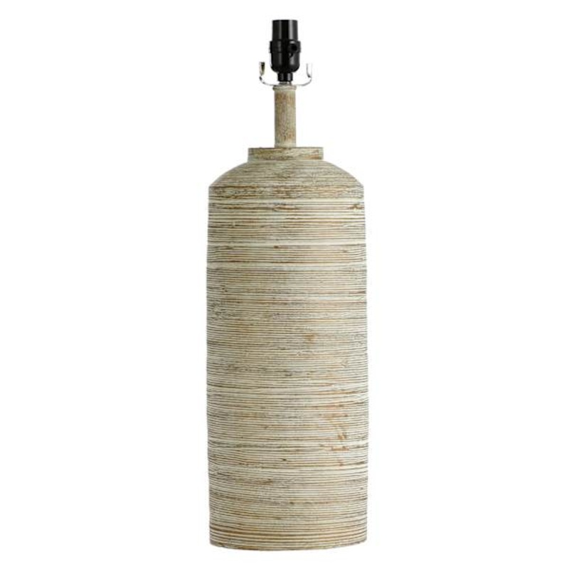 Tan & White Large Table Lamp Base, 24.5″
