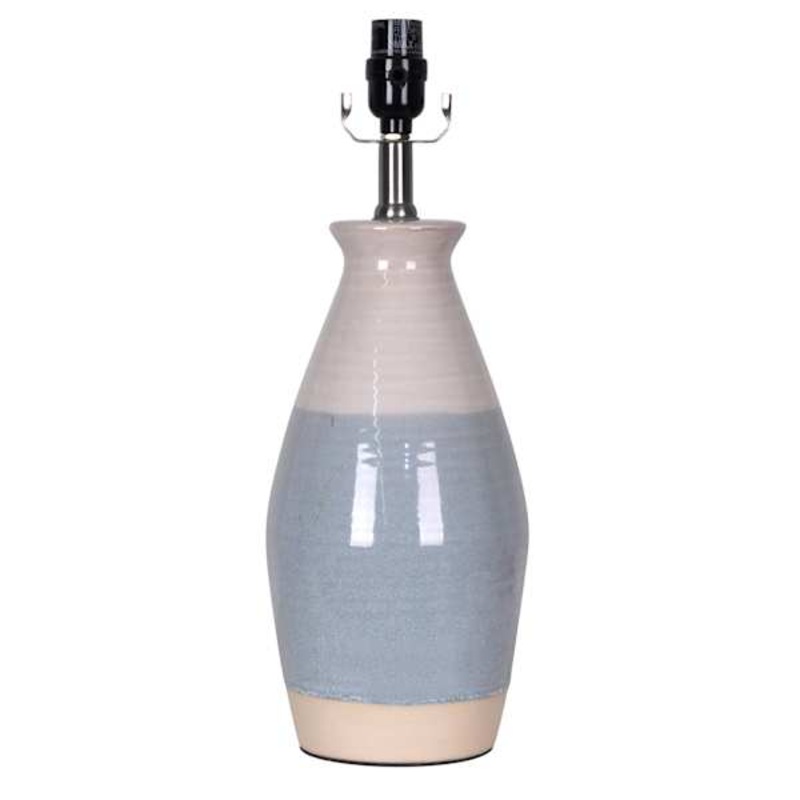Tri-Colored Neutral Ceramic Medium Table Lamp Base, 17″