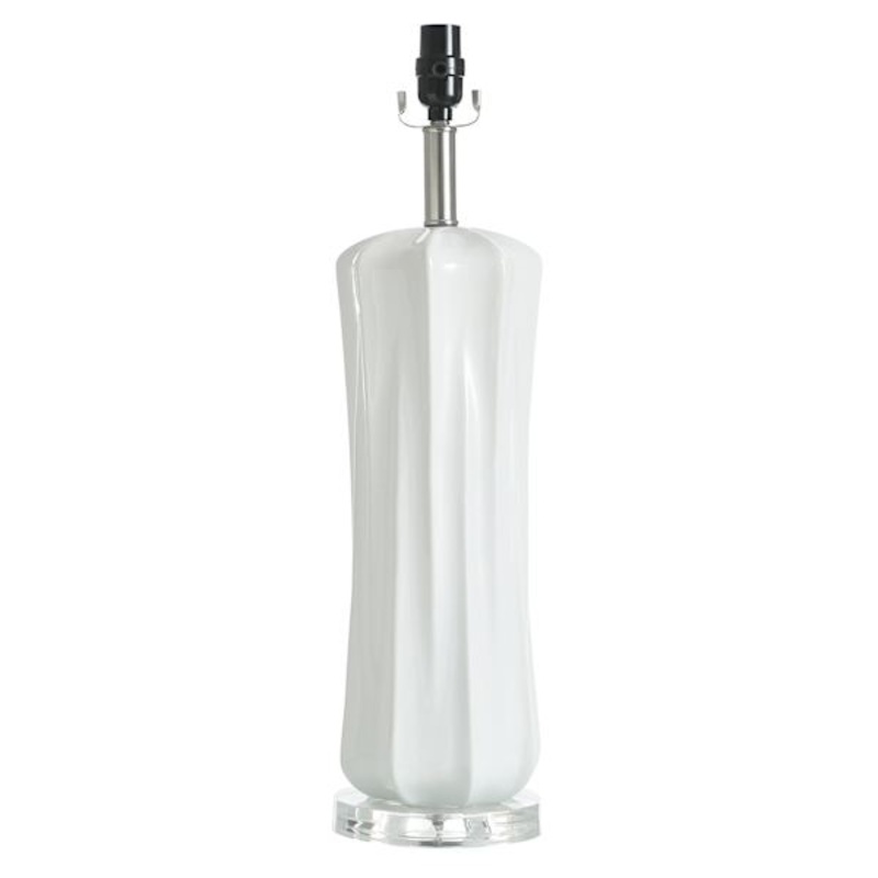 White Acrylic Large Table Lamp Base, 24″