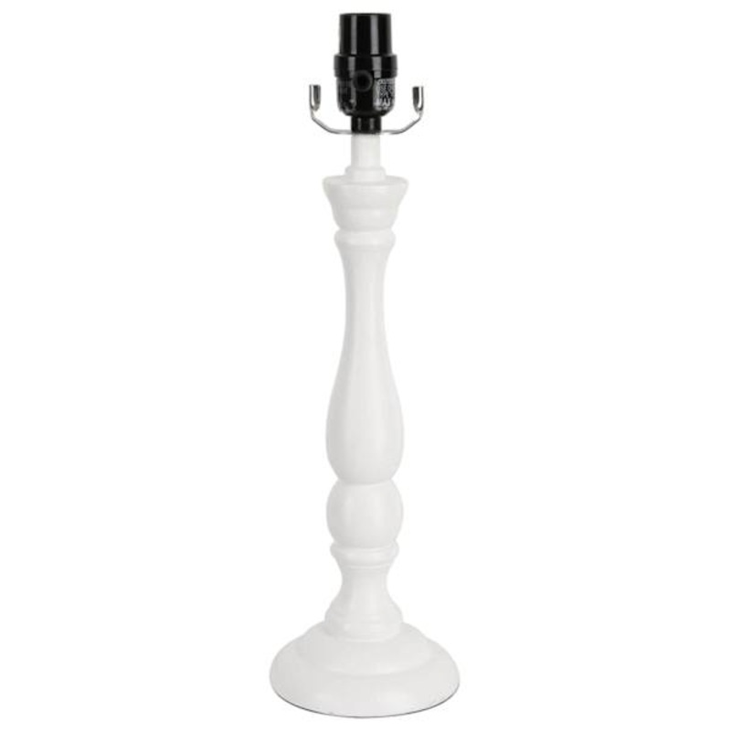 White Metal Accent Medium Table Lamp Base, 17″