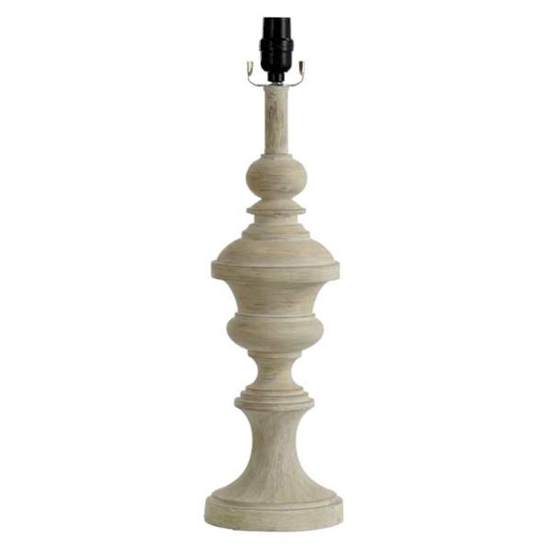 White Spindle Medium Table Lamp Base, 22″