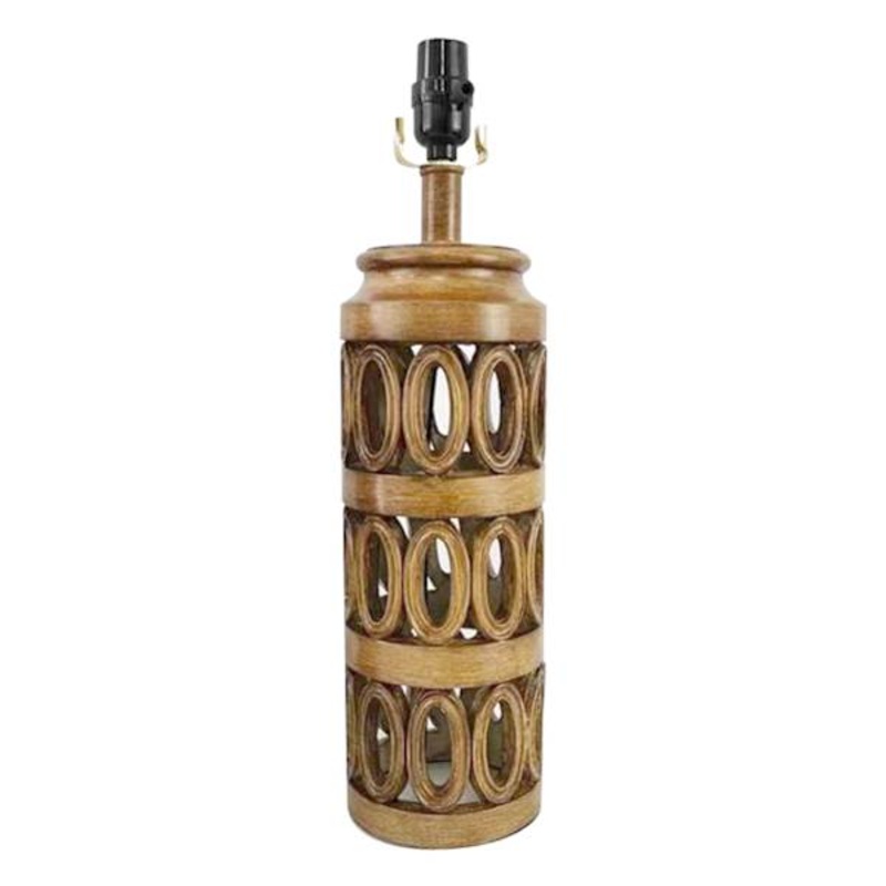 Wood Cut Out Design Medium Table Lamp Base, 19″