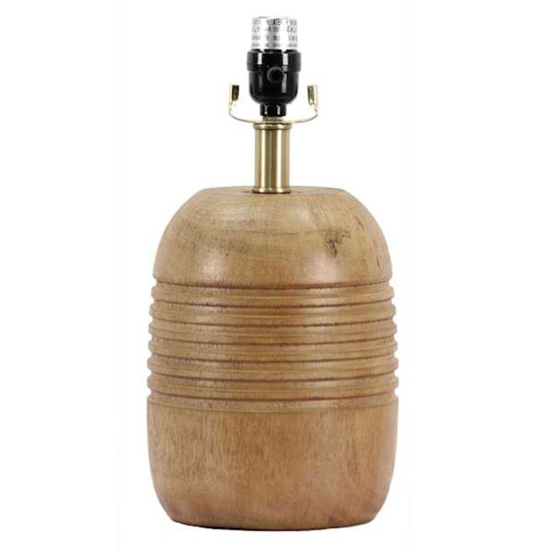 Wood Finish Ribbed Small Lamp Base, 14″