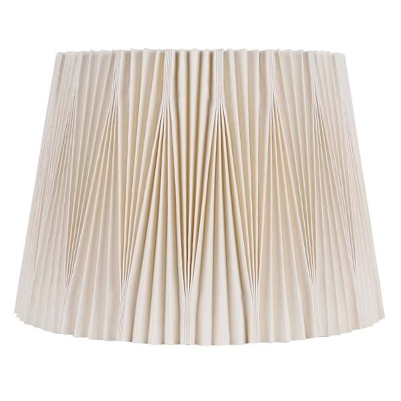 Beige Pleat Large Drum Table Lamp Shade, 13x17x12