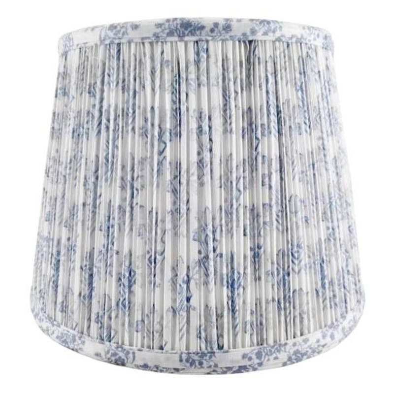 Blue & White Pleated Taper Lamp Shade, 9×12
