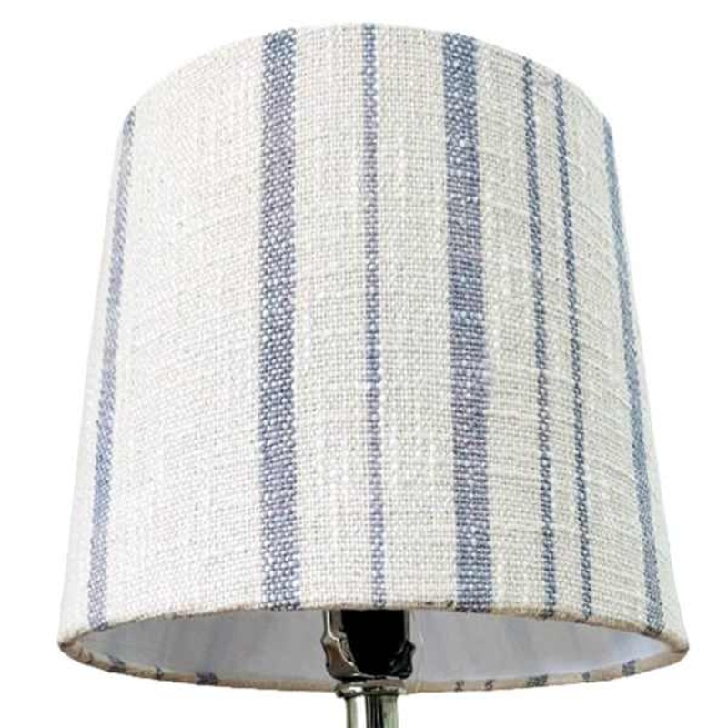 Blue & White Striped Textured Small Table Lamp Shade, 9x11x9