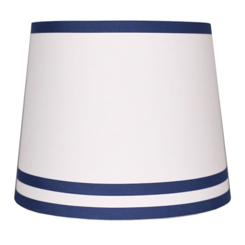 Navy Trim Medium Table Taper Shade 12x14x10