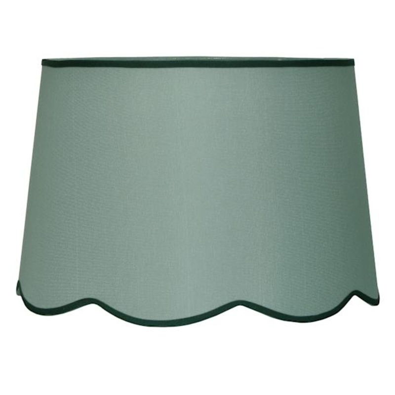 Sage Green Scalloped Medium Lamp Shade, 13x15x10