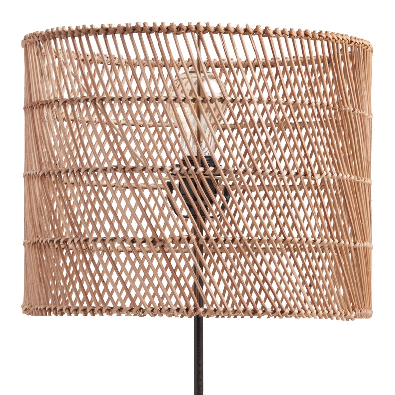 Wavy Open Weave Rattan Drum Table Lamp Shade