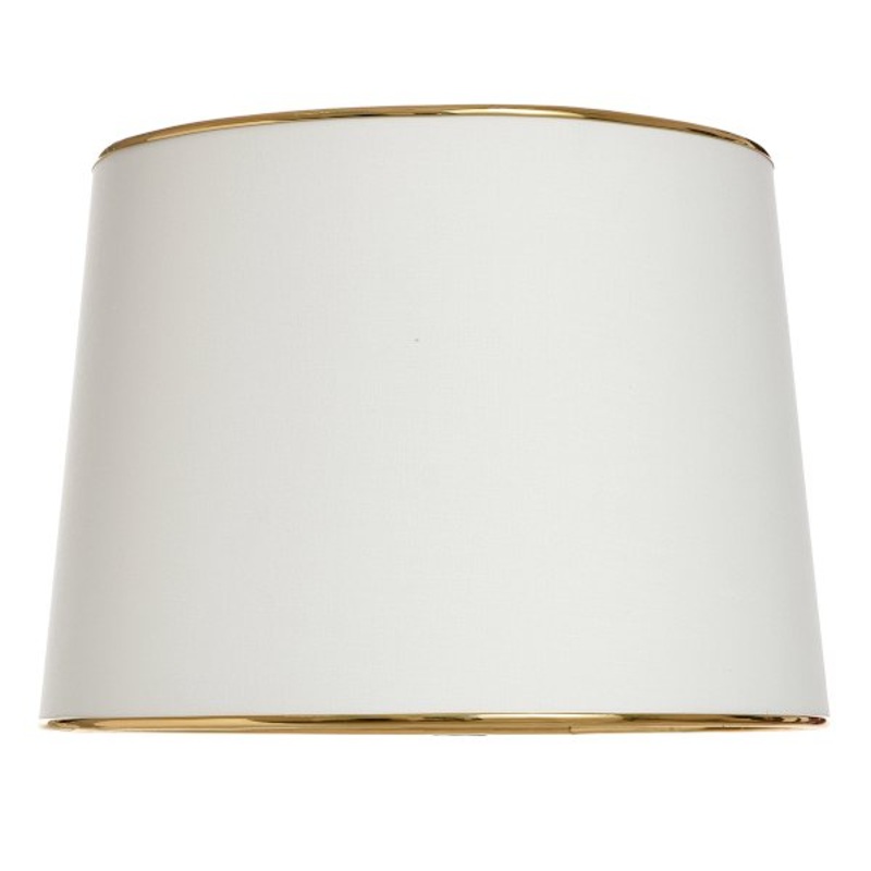 White Medium Table Lamp Shade with Gold Trim, 12x14x10
