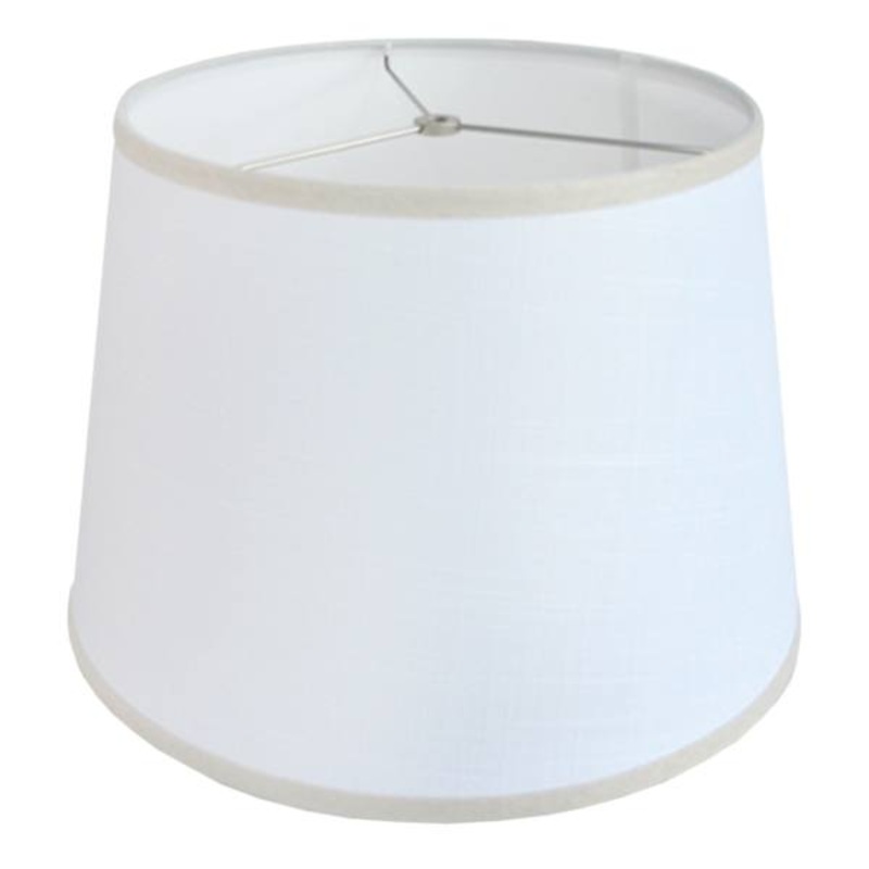 White & Tan Medium Table Lamp Shade, 11×17