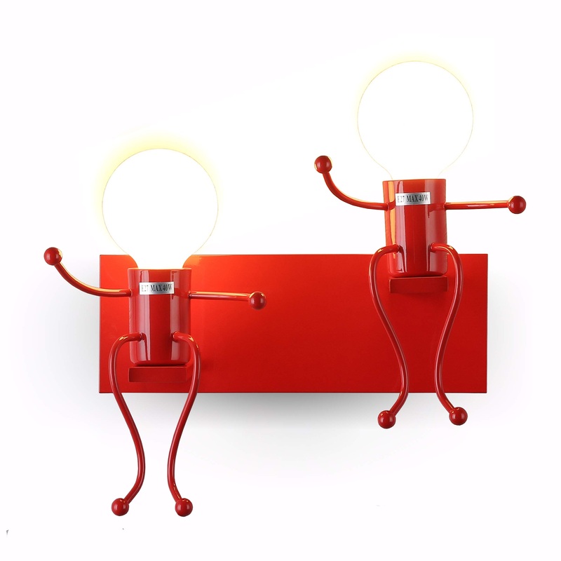 Azanaz E27 Wall lamp Wall lamp Effect lamp Flurlamp Stair lamp Cartoon lamp for children’s room living room bedroom study room hallway (red 28 x 19 x 24 cm) red 28 x 19 x 24 cm