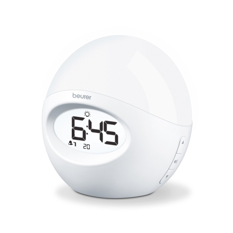 Beurer WL 32 light alarm clock simulation of sunrise with alarm function and radio 2 adjustable alarm times white 152 x 72 cm