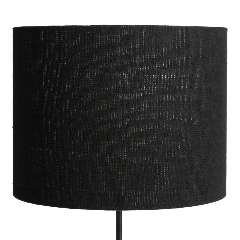 Black Linen Textured Drum Table Lamp Shade