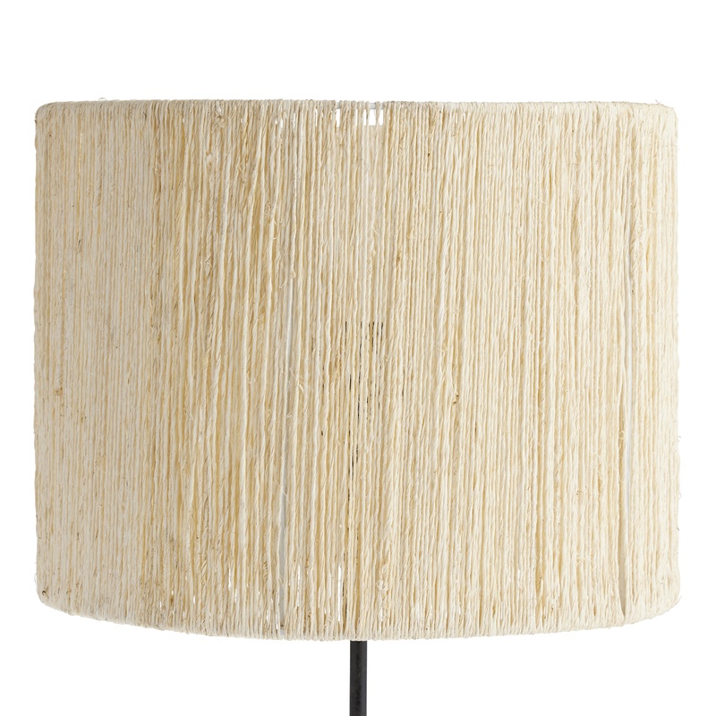 Bleached White Jute Basketweave Drum Table Lamp Shade