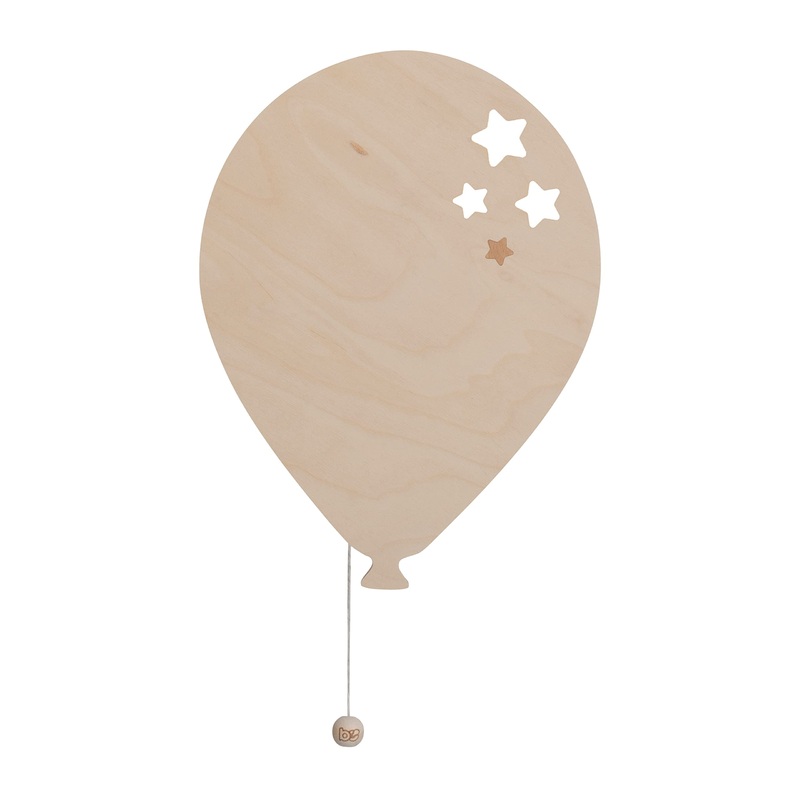 Bo Baby’s ONLY – Baby wall lamp – balloon – wall lamp for baby room – night lamp with battery for children’s room – FSC quality mark wood lamp – 25000 fuel hours – wall lamp