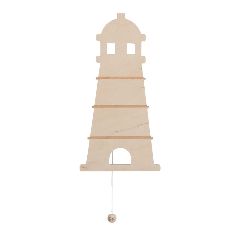 Bo Baby’s ONLY – Baby wall lamp – lighthouse – wall lamp for baby room – night lamp with battery for children’s room – FSC quality mark wood lamp – 25000 fuel hours – wall lamp
