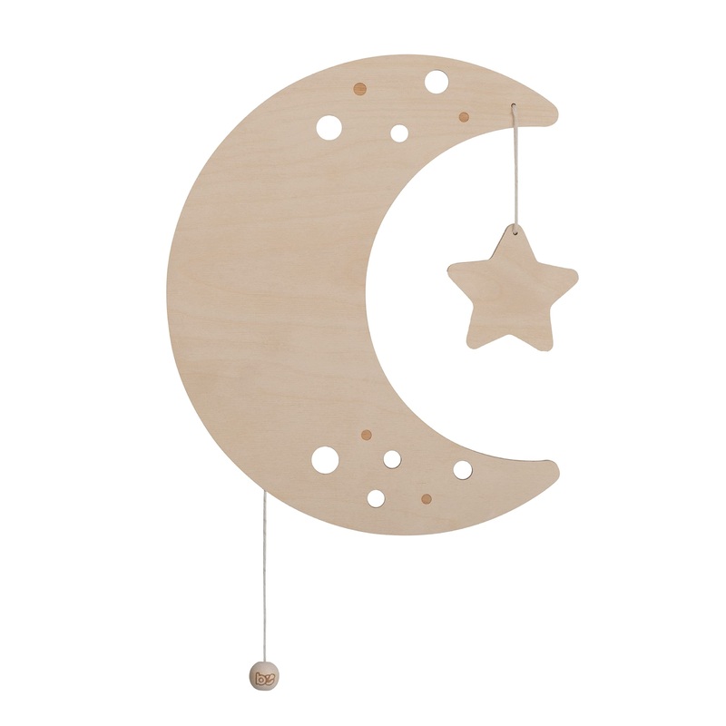 Bo Baby’s ONLY – Baby wall lamp – moon – moon lamp for baby room – Night lamp with battery for children’s room – FSC quality mark wood lamp – 25000 fuel hours – wall lamp