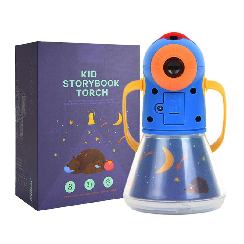 BStCar children projector flashlight with 8 fairy tales 64 foils starry sky projector Nachlichter projector lamp history projection lights night light for toddler young girls