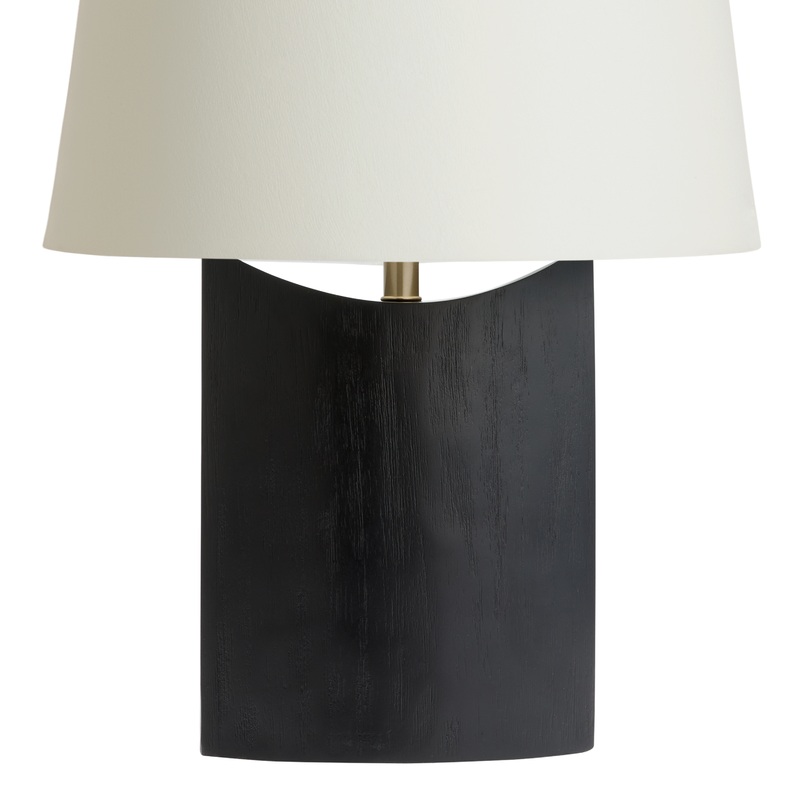 Cerro Black Wood Block Curved Column Table Lamp Base
