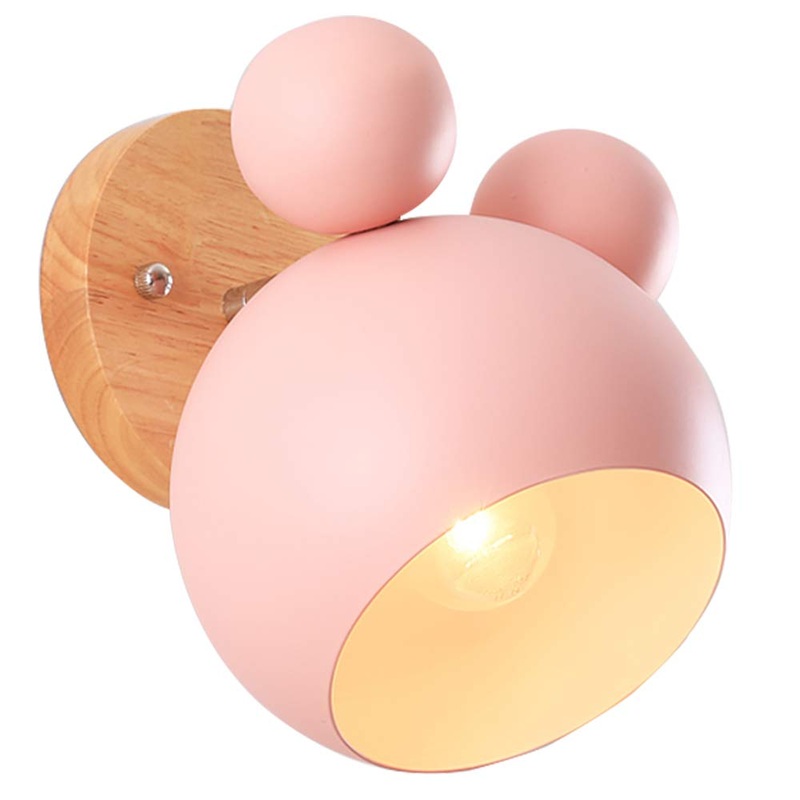 Chao zan simple wall lamp children bedside lamp bedroom children’s room wall lamps inside wall lamps iron wood wall lamps adjustable kitchen wall lighting e27 decoration ceiling light corridor lamp pink