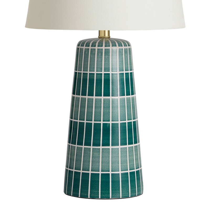 Como Tonal Teal and Blue Ceramic Conical Table Lamp Base