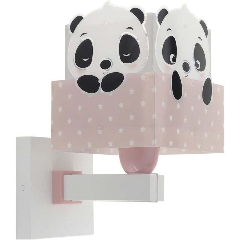 Dalber children’s wall lamp children’s lamp wall light children’s room clouds animals panda bear panda pink 63169S E27