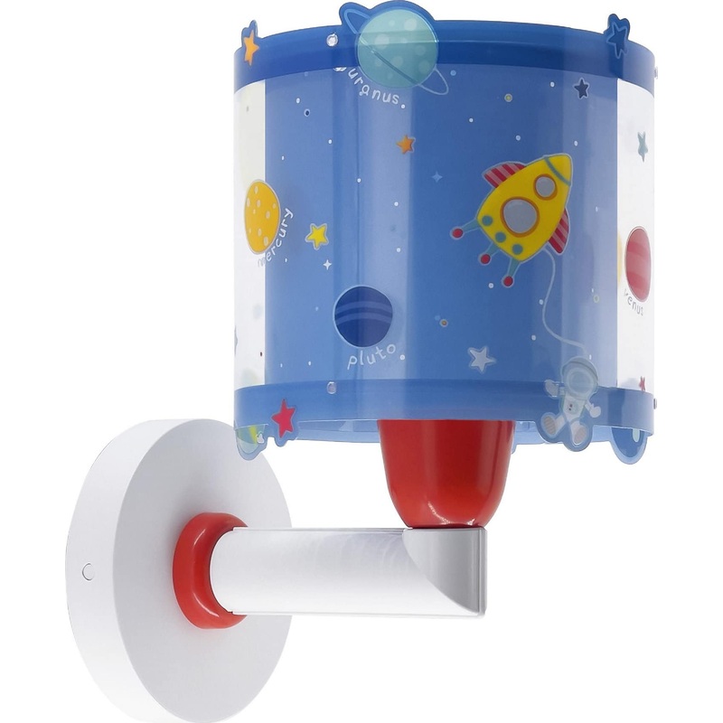 Dalber children’s wall lamp children’s lamp wall light clouds planets solar system 41349 children’s room light lampshade blue
