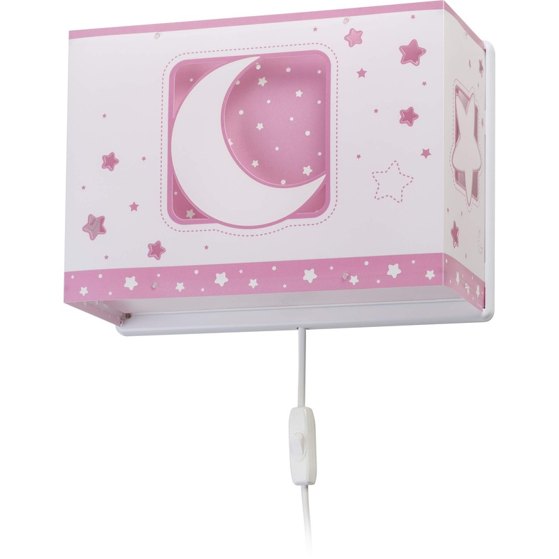 Dalber children’s wall lamp children’s lamp wall light moon and stars Moon Light Pink Rose
