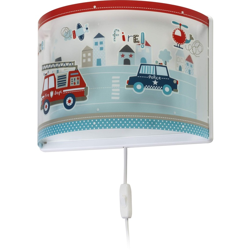 Dalber children’s wall lamp children’s room children’s lamp wall light police cars police blue 60618 E27