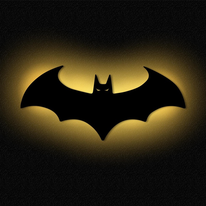 DIY wall lamp bat Batman I night light decoration light living room children’s room I MDF wood battery operation