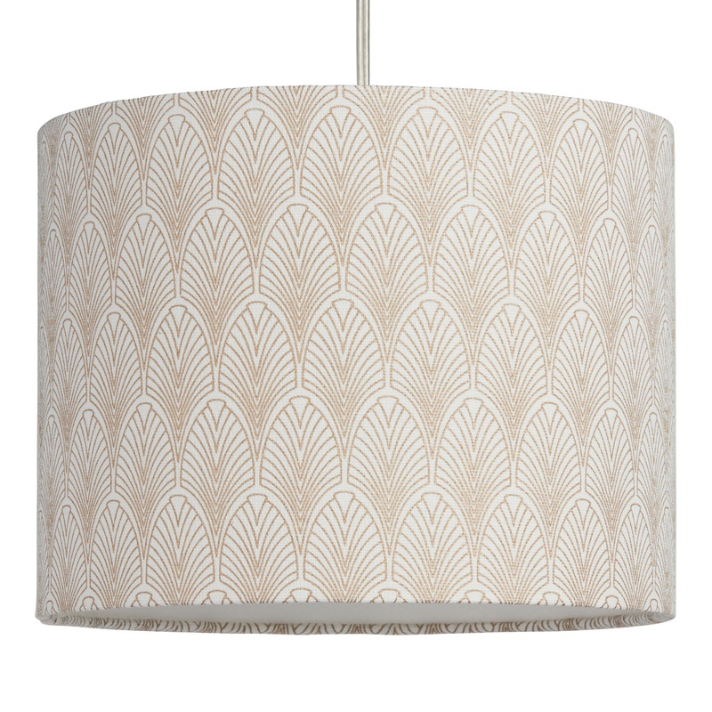 Gold Deco Fan Drum Table Lamp Shade