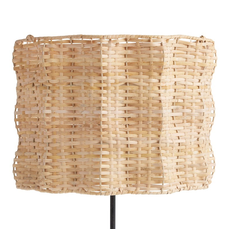 Handwoven Natural Rattan Wavy Drum Table Lamp Shade