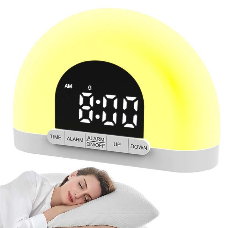 Hovceh 2-in-1-day light lamp light alarm clock daylight alarm clock smart sleep wake-up-light sunrise alarm with natural light light alarm clock sunrise for adults