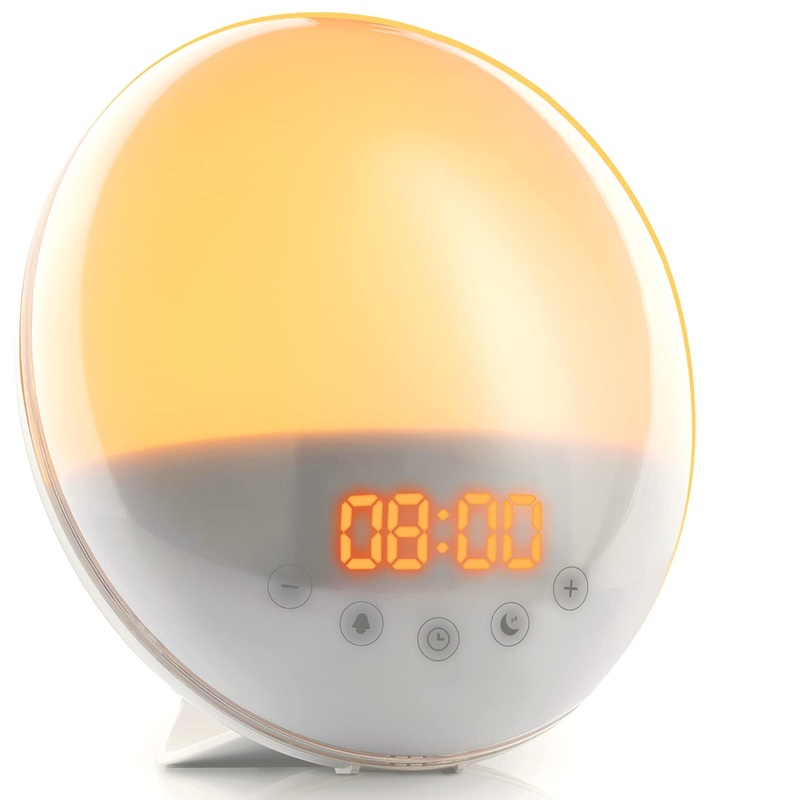 Light alarm clock-daylight alarm for awakening in the light-light awakening with a black-night and white noise mode-sun light simulation twilight simulator Nouvelle G n ration