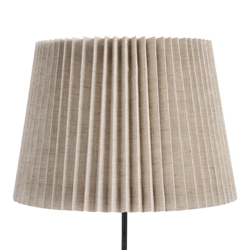 Light Taupe Pleated Cotton Tapered Table Lamp Shade