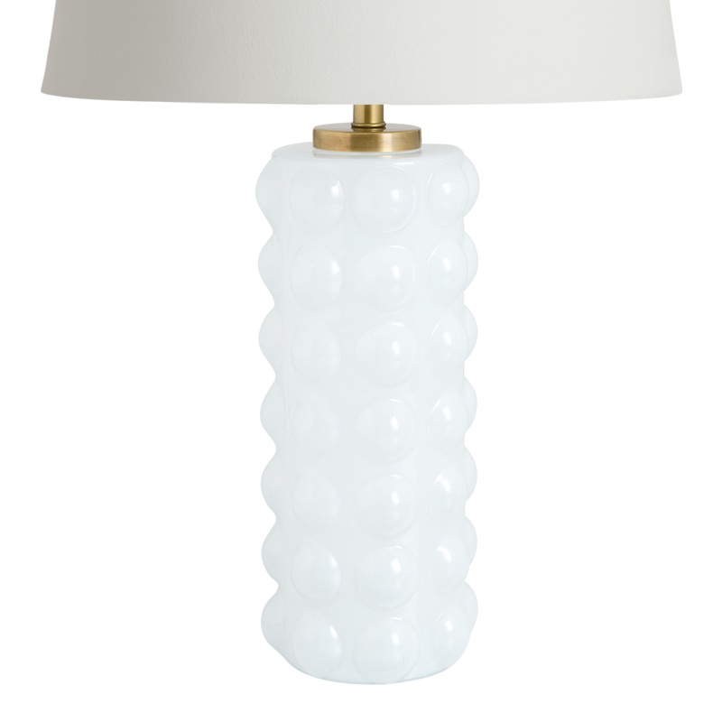 Lucian Handblown Milk Glass Bubble Geo Table Lamp Base