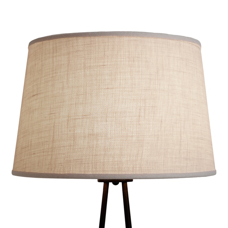 Marshmallow White Burlap Floor Lamp Shade