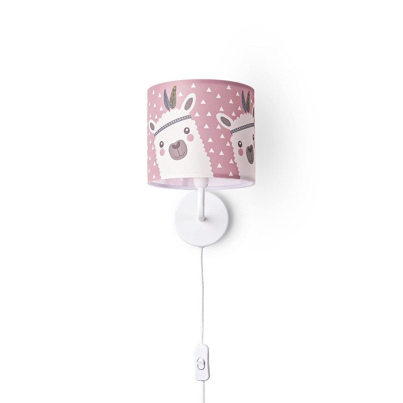 Paco home children’s room wall lamp baby street fire brigade wall lamp baby lampshade fabric around E14 with plug and cable design 9 ( 18 cm) wall lamp – white